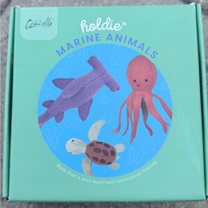 Olli Ella Holdie Marine Animals Stuffed Toy Set - Sea Turtle, Octopus, Shark